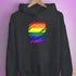 LGBTQ Pride Flag Ripped Reveal Hoodie - Dark Grey Heather